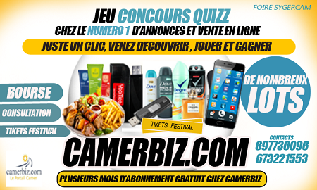 Quiz: several lots to win on Camerbiz.com