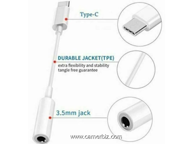 2-in-1 Type-C a 3.5 mm - CHARGEUR CASQUE AUDIO & CABLE USB C- TELEPHONE - 16481