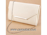 Sac à main dames de soirée de couleur blanche, fashion, embrayage fourre-tout sac enveloppe - 2154