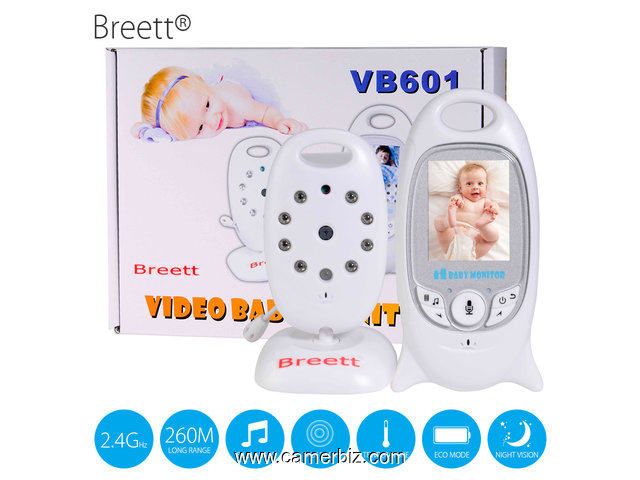 Breett® bébé moniteur vidéo 2.0"écran LCD Multifonctions Avec vision nocturne, Télécommande, Lecteur - 4930