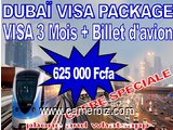 VISA 3 mois POUR DUBAI  + BILLET D'AVION A 625000FRS SEULEMENT