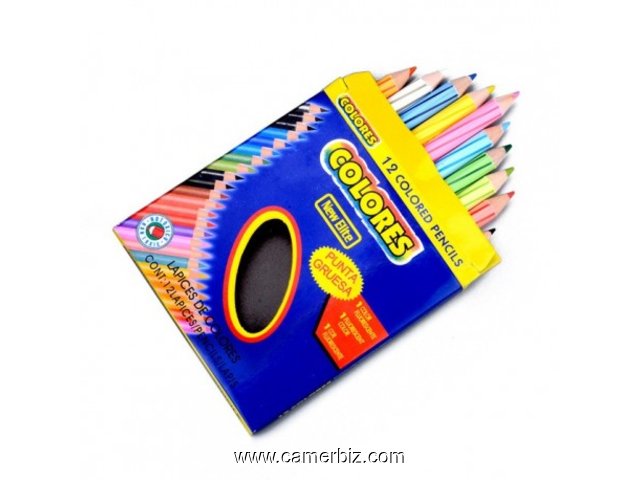 12 crayons de couleur avec des tons fluorescents à pointe épaisse.  Mesures Hauteur: 9 cm - Largeur: - 5851