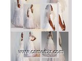solde robe de mariée complète ( robe+jupe cerceau+voile+boléro+gant) pièce unique - 9248