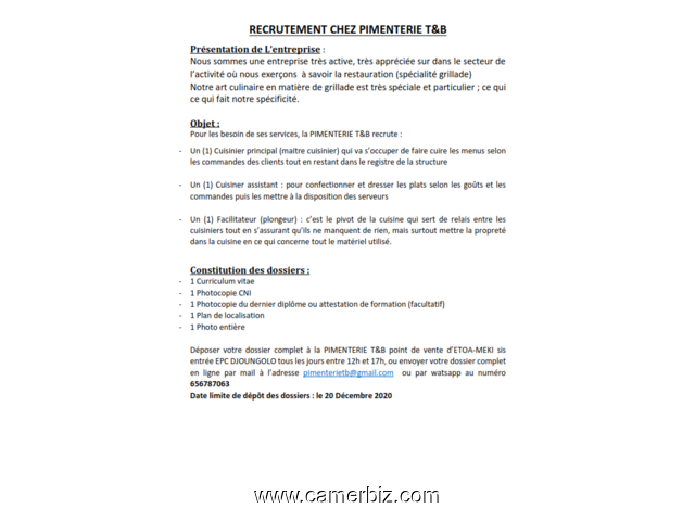 Offre d'emploi - 10074