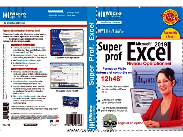 Dvd multimédia interactif - Super prof excel 2019 ; 12h 48 min. - 10185