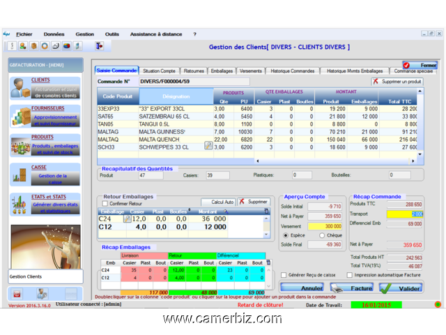 GBFacturation , Logiciel de gestion pour dépôt de boisson – Téléchargement gratuit - 10215