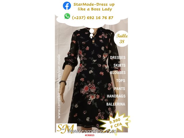 Robe Fashion fleurie noire T38 9.990 F CFA (CR0015) - 10238