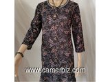 Robe Fashion fleurie noire manche 3/4 T38 9.990 F CFA (CR0024) - 10274
