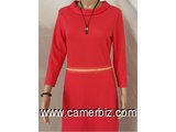 Robe Moderne rouge manches 3/4 T38 9.990 F CFA (CR0025) - 10275