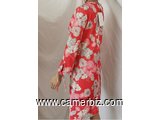 Robe Fashion rose fleurie manches 3/4 T38 9.990 F CFA (CR0026) - 10276