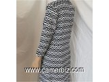 Robe Elegante noire blanche manche 3/4 T38 9.990 F CFA (CR0027) - 10277