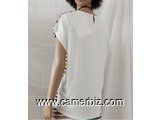 Blouse élégante courte manche 2 tons T42 4.990 F CFA (CS0001) - 10278