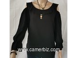 Blouse fashion noire manches 3/4 T42 4.990 F CFA (LB0002) - 10282
