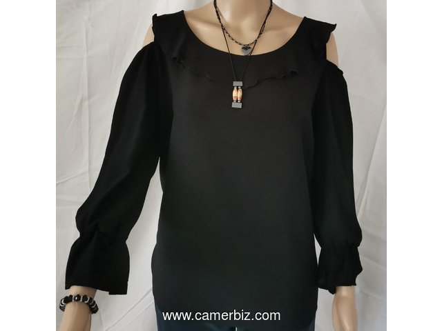 Blouse fashion noire manches 3/4 T42 4.990 F CFA (LB0002) - 10282