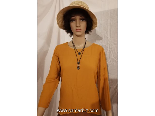 Blouse chic manches 3/4 orange T38 4.990 F CFA (LB0005) - 10284