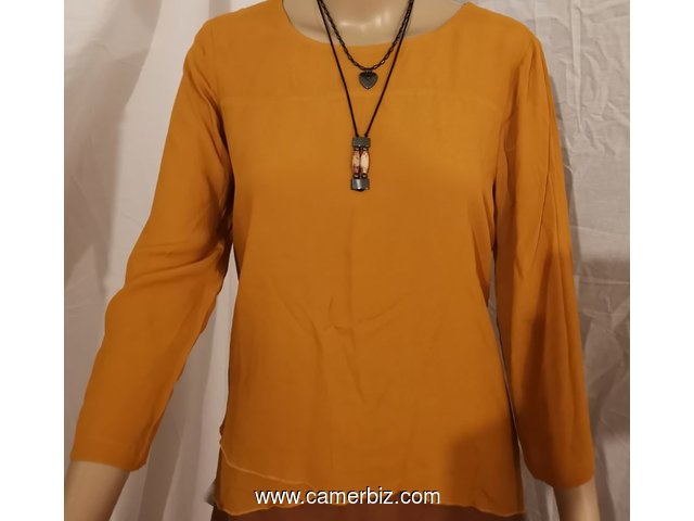 Blouse chic manches 3/4 orange T38 4.990 F CFA (LB0005) - 10284