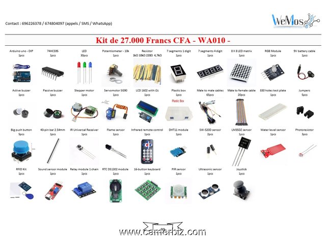 Vente de KIT ARDUINO, modules, shield, composant électroniques sur douala - 10326