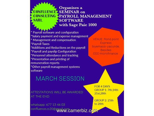 SEMINAR ON PAYROLL MANAGEMENT SOFTWARE WITH SAGE PAIE 1000 - 10405