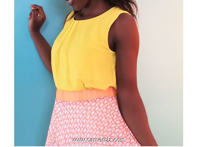 Blouse chic jaune T38 4.990 F CFA (CB0013) - 13939