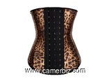 Latex Corset Serre Taille Minceur pour Femme. Lingerie pour Ventre Plat. Couleurs Leopard 100% Latex - 16008