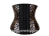 Latex Corset Serre Taille Minceur pour Femme. Lingerie pour Ventre Plat. Couleurs Leopard 100% Latex - 16008