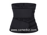 Double ceinture en Latex 100%, gaine amincissante, pour le ventre, 2 sangles et des crochets forts - 16009