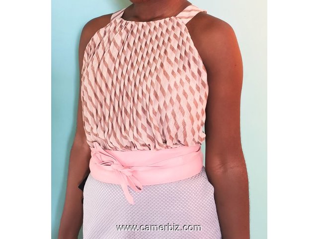 Blouse fashion 2 tons couleur pêche T38 4.990 F CFA (CS0010) - 16088
