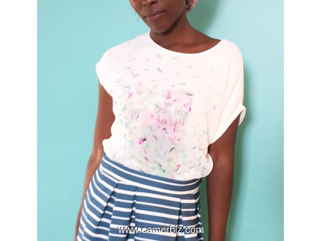 Blouse fashion 2 tons couleur blanche T38 4.990 F CFA (CS0011) - 16089