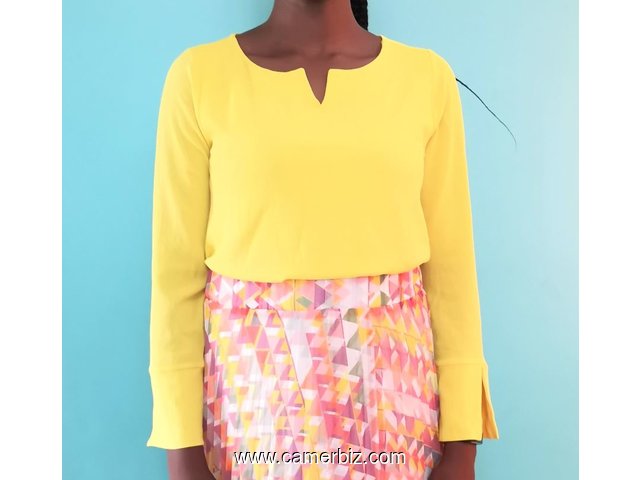 Blouse fashion couleur jaune T38 4.990 F CFA (LB0011) - 16092