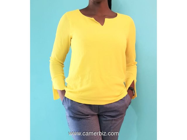 Blouse fashion couleur jaune T38 4.990 F CFA (LB0011) - 16092