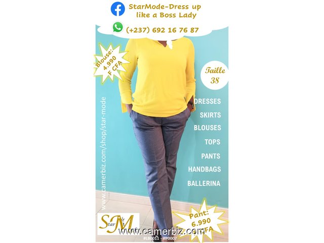 Blouse fashion couleur jaune T38 4.990 F CFA (LB0011) - 16092