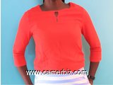 Blouse fashion manches ¾  rouge T38 4.990 F CFA (LB0013) - 16094