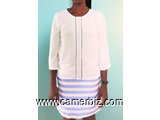 Blouse fashion manches ¾ blanche T38 4.990 F CFA (LB0015) - 16096