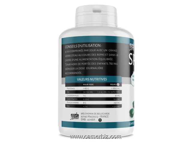 SPIRULINE BIO 500MG (500 comprimés de Spiruline Bio  dosés à 500 mg) - 16378