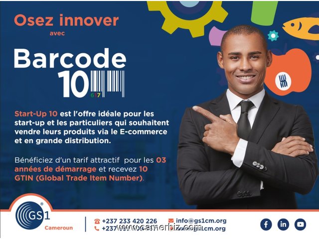 Obtenir un code barre GS1 (barcode) - 16558