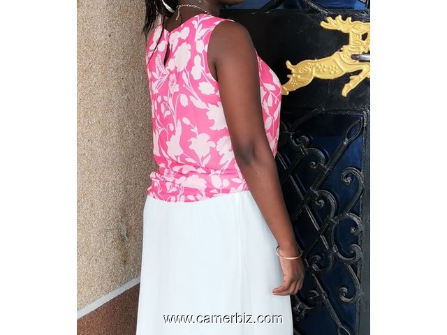 Blouse chic rose feurie blanc T42 4.990 F CFA (CB0017) - 16893