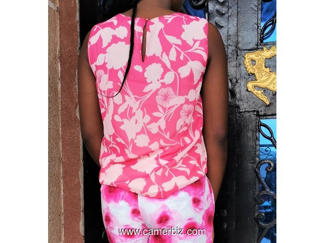Blouse chic rose feurie blanc T38 4.990 F CFA (CB0019) - 16895