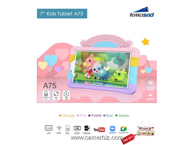 Tablette éducative – Lenosed A75 – Dual SIM pour enfants - 4Go RAM 128 Go ROM - 7 pouces - 18013