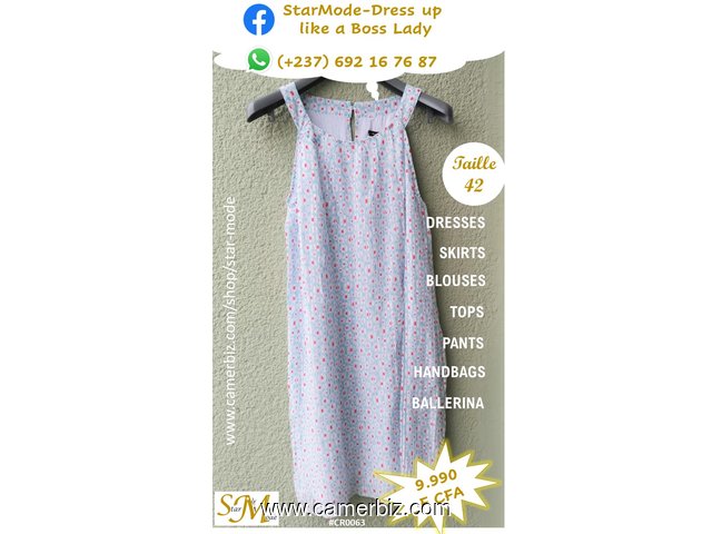Robe Classe blanche bleue T42 9.990 F CFA (CR0063) - 19706