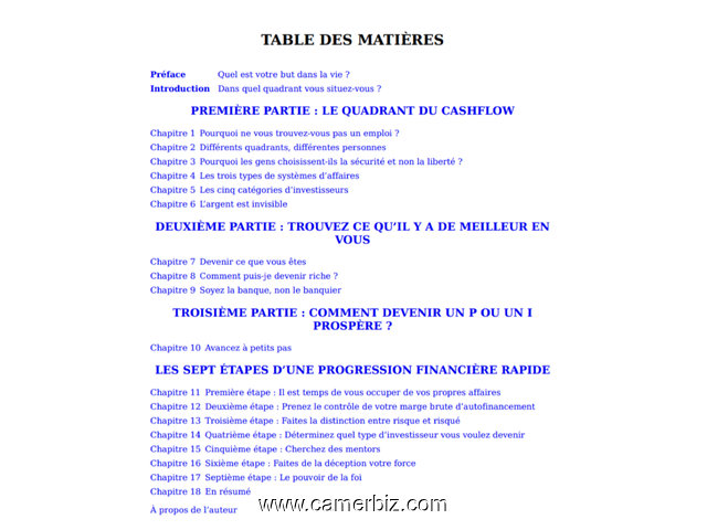 Le cadrant du cashflow ( éducation financière) - 19960