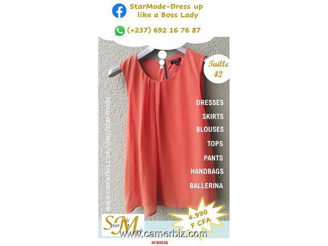 Blouse fashion couleur orange T42 4.990 F CFA (CB0036) - 20144