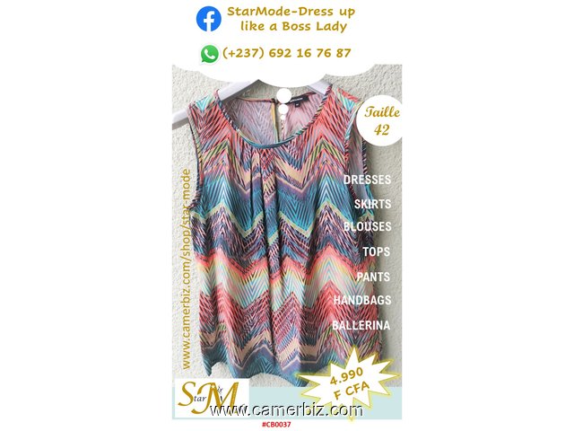 Blouse chic raillée multicolor T42 4.990 F CFA (CB0037) - 20145