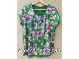 Blouse chic 2 tons vert fleurie T42 4.990 F CFA (CS0017) - 20154