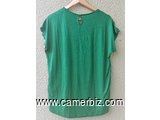 Blouse chic 2 tons vert fleurie T42 4.990 F CFA (CS0017) - 20154