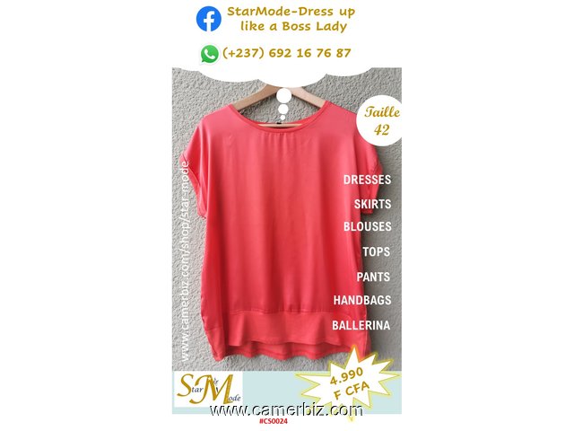 Blouse chic 2 tons orange T42 4.990 F CFA (CS0024) - 20157