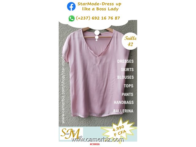 Blouse chic 2 tons saumon T42 4.990 F CFA (CS0026) - 20158