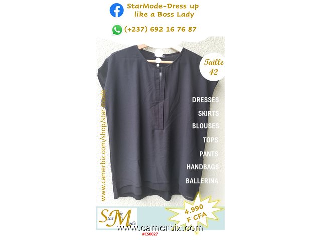 Blouse chic 2 tons noire T42 4.990 F CFA (CS0027) - 20159