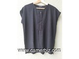 Blouse chic 2 tons noire T42 4.990 F CFA (CS0027) - 20159