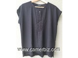 Blouse chic 2 tons noire T42 4.990 F CFA (CS0027) - 20159