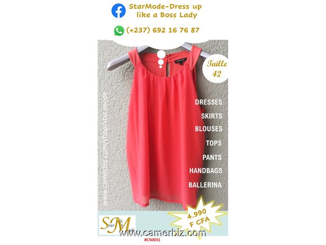 Blouse chic 2 tons orange T42 4.990 F CFA (CS0031) - 20161